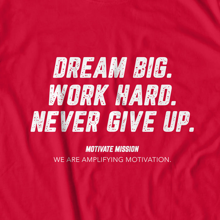 Dream Big. Work Hard. Never Give Up. T-shirt