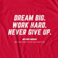Dream Big. Work Hard. Never Give Up. T-shirt